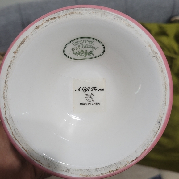 Laura Ashley Floral Ceramic Vase with Pink and Yellow Accents - Picture 5 of 5